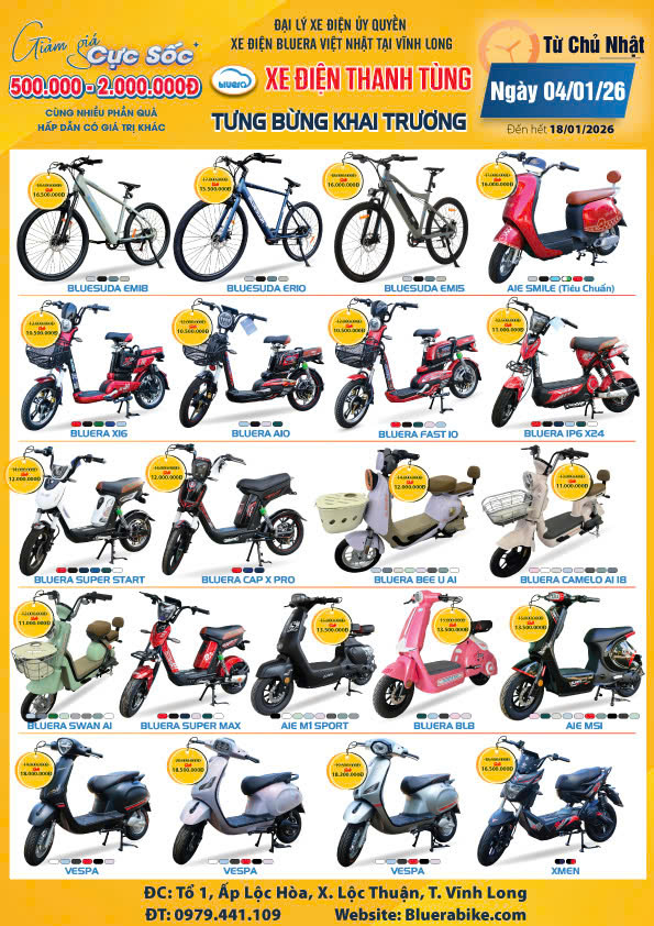 khuyến mãi xe điện Thanh Tùng tại Vĩnh Long