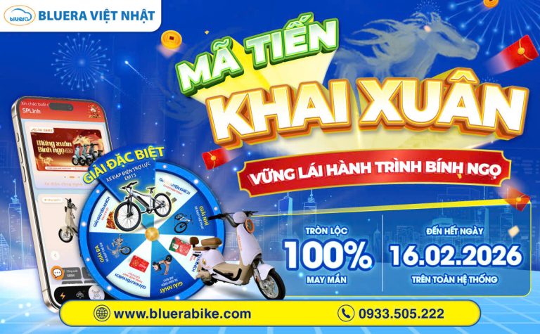 Mã Tiến Khai Xuân – Quay Quà Cực Đã: Mua Xe Điện Bluera Việt Nhật, Rinh Ngay Lộc Đỉnh!