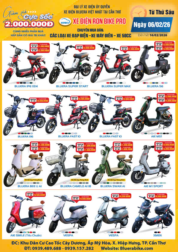 Khuyễn mãi xe điện Bluera Việt Nhật
