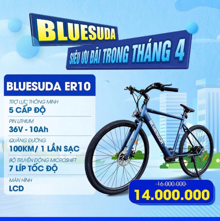 TOUR LỄ 30/04 – 01/05: VI VU 100KM/LẦN SẠC CÙNG XE ĐẠP TRỢ LỰC BLUESUDA 1 Xe đạp trợ lực Bluesuda ER10