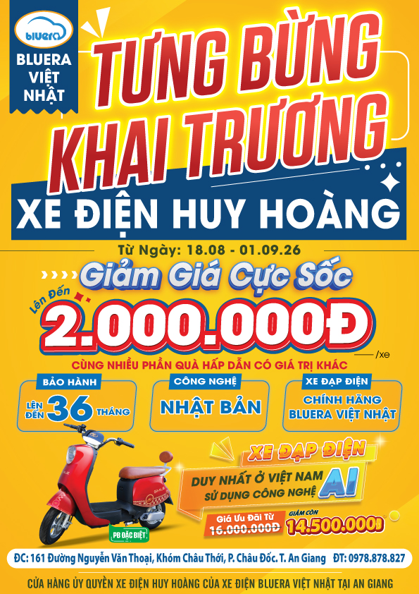 Coming Soon Bluera Việt Nhật Huy Hoàng – Cửa Hàng Xe Điện Tại An Giang