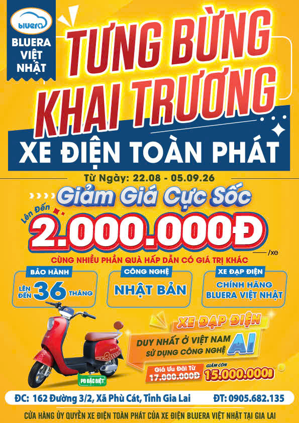 Coming soon Bluera Việt Nhật Toàn Phát - Cửa hàng xe điện tại Gia Lai 